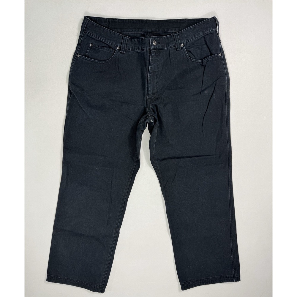 Duluth Trading Co Jean 40x32 (38x31) Black Straight Leg Work Grunge Construction